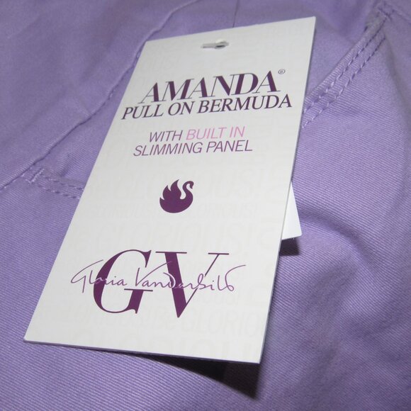 NWT GLORIA VANDERBILT Amanda Pull-On Bermuda Purple Shorts Size 18– Slimming - Picture 6 of 7
